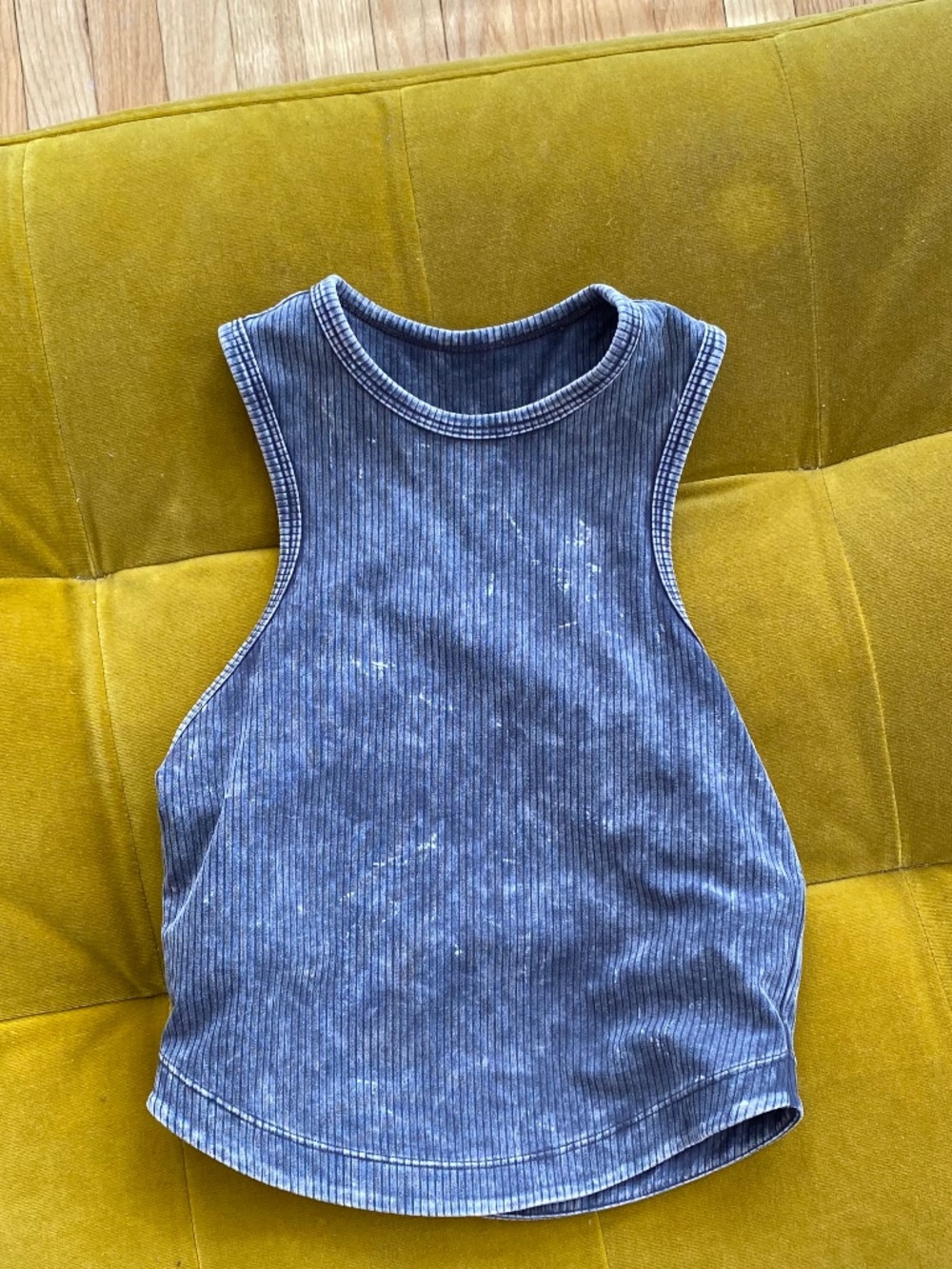 Vitality Fitness Cloud II Rib High Neck Tank - Iron Washed